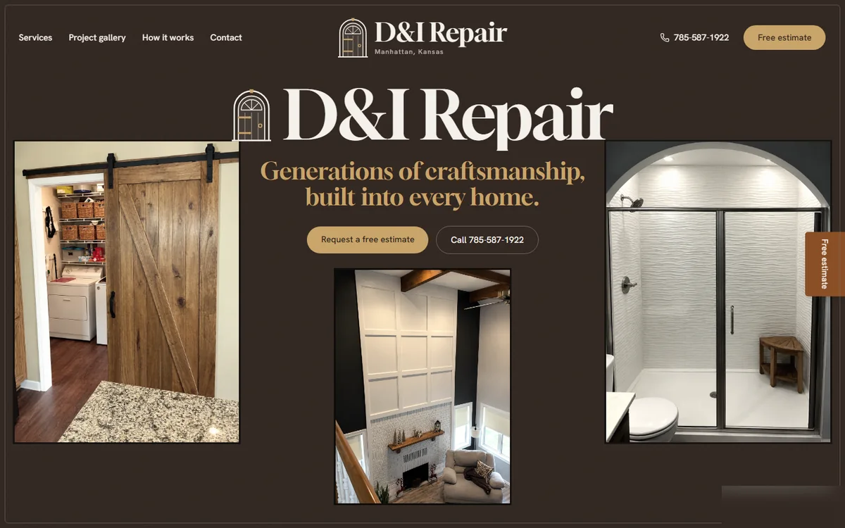Homepage of D&I Repair